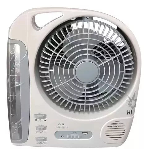 VENTILADOR CON PANEL SOLAR 6 EN 1 RECARGABLE