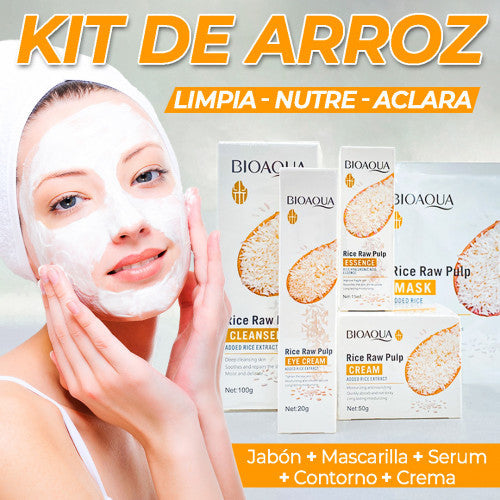 COMBO FACIAL ANTI-EDAD ACLARANTE X 5 PRODUCTOS A BASE DE ARROZ